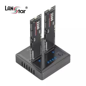 M.2 NVMe SSD 듀얼 복제 도킹 스테이션 30948네트워크장비 외장하드케이스 간편 NVME