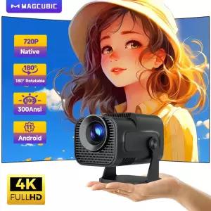 Magcubic HY320 미니 새로 네이티브 720P 안드로이드 11 4K 프로젝터 300ANSI Wifi6 BT5.0 시네마 야외