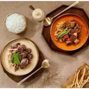 [셀러허브][대용량] 국내산 고기 황기사골 순대국 600g 5팩+얼큰순대국 600g 5팩 (S44004295)