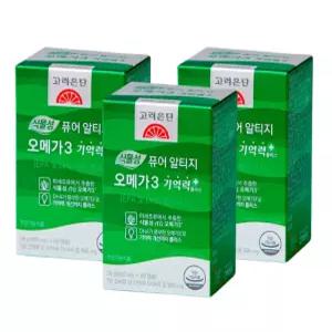 고려은단 식물성 퓨어 알티지 오메가3 기억력+ 600mg 60캡슐 3개