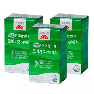 고려은단 식물성 퓨어 알티지 오메가3 기억력+ 600mg 60캡슐 3개
