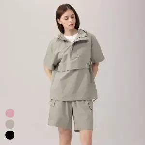 [하프클럽/에버라스트]에버라스트 여성 반팔 아노락 세트 5부 상하 셋업