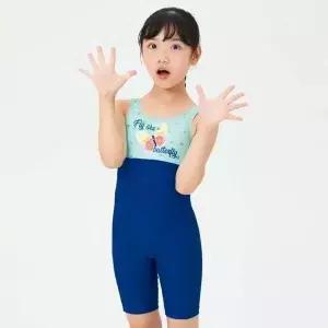 아레나 버터플라이 여아동용 U라인백 실내수영 아동 4부 반신 수영복 [백화점상품] A4BG1GL04DBL.