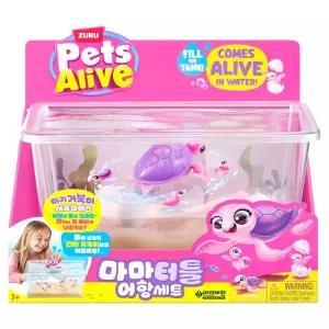 펫츠얼라이브 아이비젼 펫얼라이브 마마터틀 움직이는 거북이 작동 완구 + 어항 세트