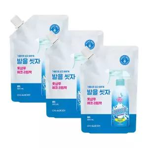 온더바디 발을씻자 풋샴푸 리필 500ml 쿨링 3개