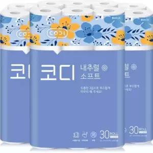 테온셀 쌍용씨앤비 CODI 코디 내추럴 소프트 3겹 27m 30롤 3팩