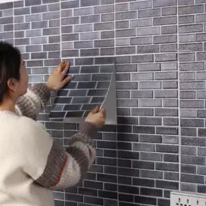 타일시트지 접착식 3D 벽타일 스티커 4타입 DIY 입체 욕실 주방 붙이는
