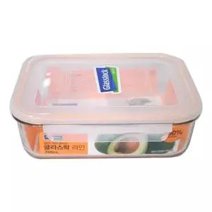 글라스락 P5T4T3L9 라인 직사각 밀폐용기6호2000ml