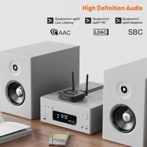 호환 1Mii-B06Pro+ 블루투스 5.1 수신기  HiFi 오디오 aptX LL HD 3.5mm Aux LDAC 어댑터 홈 스테레오 TV P