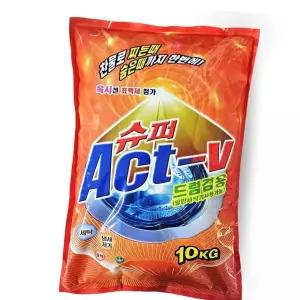 슈퍼 가성비 Act-v 액티브 일반 드럼 겸용 세탁 가루 세제 10kg