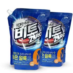LION 때가 쏙 비트 진드기 침투 드럼세탁기세제 액체 세탁 세제 드럼용 1.55L+1.55L