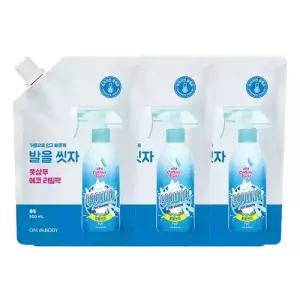 온더바디 발을씻자 코튼풋샴푸 쿨링 리필 500ml 3개