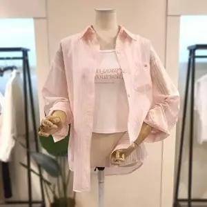 [미스칸트]미스칸트 KESTQ605PK 스트라이프 셔츠 나시 세트 핑크
