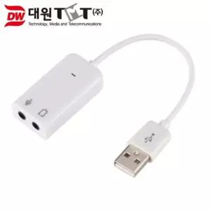 대원TMT DW-USOUND 외장형 USB 사운드카드 오디오 어댑터 스테레오 마이크이어폰연결 연결