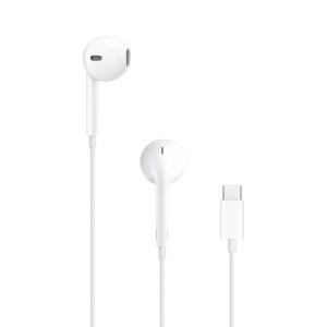 USB-C 플러그가 장착된 이어팟 헤드폰, 음악, 전화 통화 및 볼륨을 제어하는 리모컨이 내장된 유선 이어버드