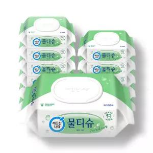 깨끗한나라 퓨어그린 물티슈, 캡형, 100매, 12입, 1개