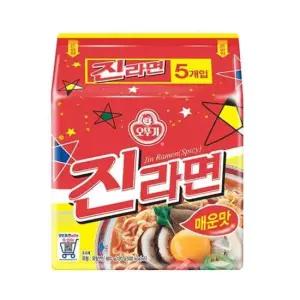 봉지라면 오뚜기 진라면 매운맛 멀티 120gX5봉