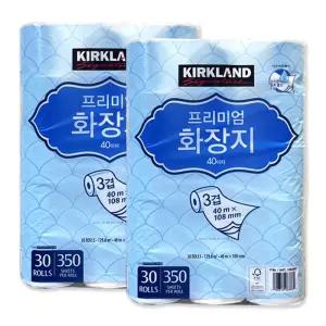 커클랜드 시그니춰 프리미엄 화장지40m(30롤)x2 코스트코휴지 화장지 휴지 롤휴지 휴자대용량