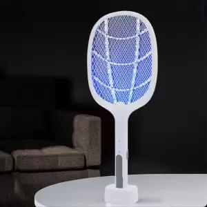 충전식 거치식 전자 전기모기채 파리 원버튼