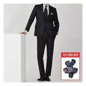 맨트블랙 순모 울100 수트 스트라이프 포멀핏 3계절 클래식 정장 타이 1195881