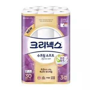 크리넥스 3겹 수프림소프트 27m 30롤