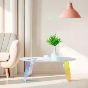 친절한탄씨 홀로그램 레인보우 소파테이블 거실 아크릴 투명 탁자 홀로그램테이블 레인보우테이블