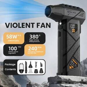 HFX-01 강력 터보 에어 블로워 380g 풍력 강력한 공기 흐름 터보 팬 보조배터리 기능 무선 압축 공기 먼지 제거기