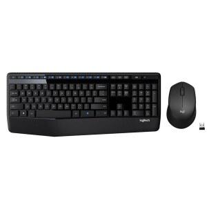 MK345 무선 키보드 마우스 콤보 팜레스트 2.4GHz USB 수신기 PC 노트북 블랙과 호환 가능