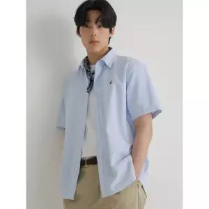 BEANPOLE MEN 옥스포드 반소매 셔츠 - 스카이 블루