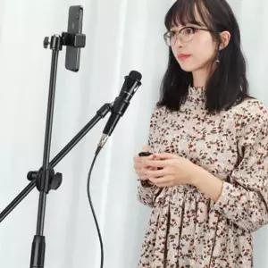 (올핀)마이크스탠드 360도 회전 높이조절 폰거치형