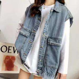 (다올)루즈핏 데님 베스트 빈티지 청조끼 캐주얼 20대 여성