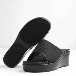 [하프클럽/셀럽하우스]국내제작 6cm 키높이 마원단 통굽 슬리퍼