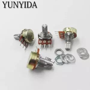 5PCS WH148 3pin 선형 포텐쇼 15mm 샤프트 B1K 2K B5K B10K B20K B50K B100K B250K B500K B1M