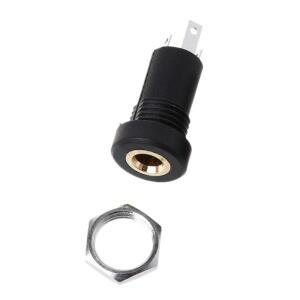 5/10Pcs 3.5mm 오디오 잭 소켓 3 극 검정색 스테레오 솔더 패널 마운트 골드 너트 포함 범용 헤드폰 DropSh