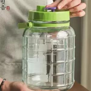효소 담금병 투명 숨밸브 담금통 매실 유리병 매실주 과실청 발효 유리통 간장 주방 곡물 음료 김치 장류