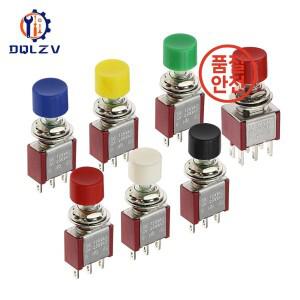 고품질 6mm 3/6Pin 2 위치 미니 순간 자동 복귀 푸시 버튼 ON OFF 5A125V/2A250V 토글