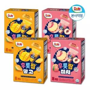 Dole 돌 후룻팝 혼합 4박스 32팩 (피치2, 망고2) / 얼려먹는 주스