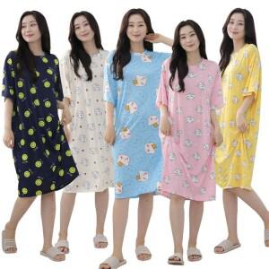 반팔 아이스 데일리 잠옷 냉감 패션 ops 쿨 여성 원피스 빅사이즈