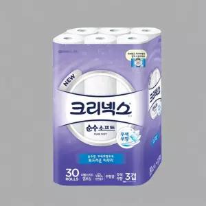 크리넥스 순수소프트 3겹 30m 30롤 1팩