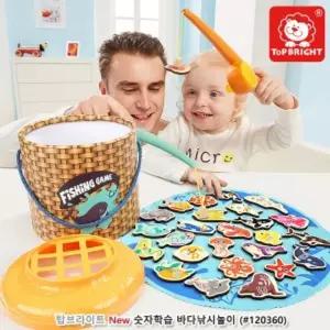 탑브라이트 New 숫자학습 바다 낚시 놀이/뜰채/유아동/아동용/자석/아기/장난감/아이용/키즈용/교육/애들
