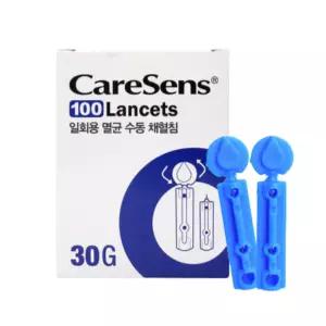 케어센스 멸균 채혈침 30G 100개입 란셋 랜셋 랜싯 니들 일회용 사혈기 채혈기 침