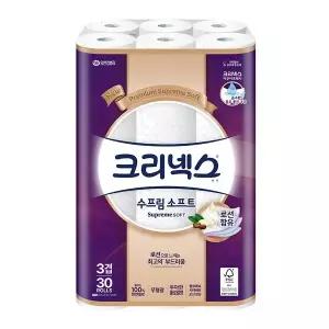 크리넥스 3겹 수프림소프트 27m 30롤