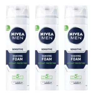 니베아 맨 센서티브 쉐이빙 폼 면도크림 200ml X 3개 거품면도