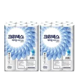 [핫트랙스]에어셀 크리넥스 화장지 두루마리 40Mx24롤x2팩 롤(WFLSZM1)