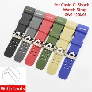 카시오 지샥 G-Shock Big Mud King GWG-1000/GB 남성 실리콘 스트랩 교체 수지 시계 밴드 스포츠용 방수 팔