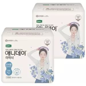 디펜드 애니데이 요실금 팬티라이너 여성용, 수퍼롱, 21매, 2개(42매)