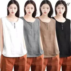 [헬리꽁땡]버튼민소매블라우스4종