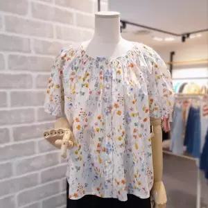 [대구백화점] [레코브]라운드 플라워 반팔 블라우스(SB31F8BL514X)