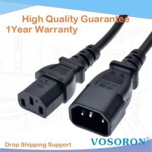 1개 IEC 320 C14에서 C13로 연장 케이블 PDU UPS PC 컴퓨터용 10A 250V 남성 플러그에서 여성 소켓 AC 전원