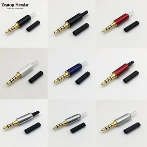3.5mm 오디오 플러그 4 극 수 스테레오 잭  테일 및 열 수축 튜브 어댑터  DIY 납땜 수리 이어폰 커넥터  1